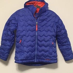 LL BEAN Down Hooded Jacket small 8 for cold, snow